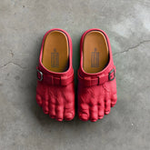 BRAVEST STUDIOS Red Foot Clogs at Gravity NYC